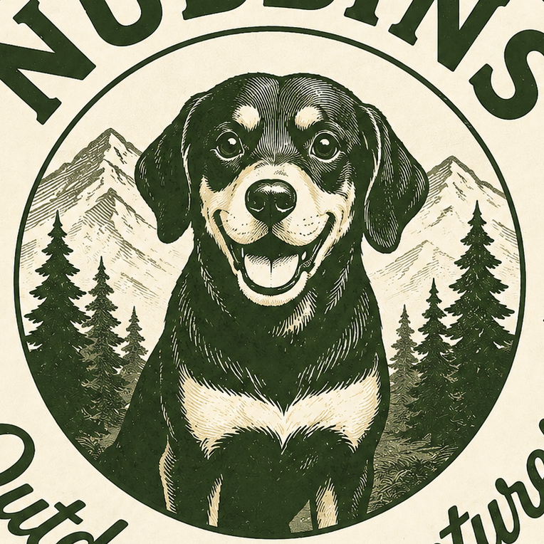 Nubbins the dog on the trail